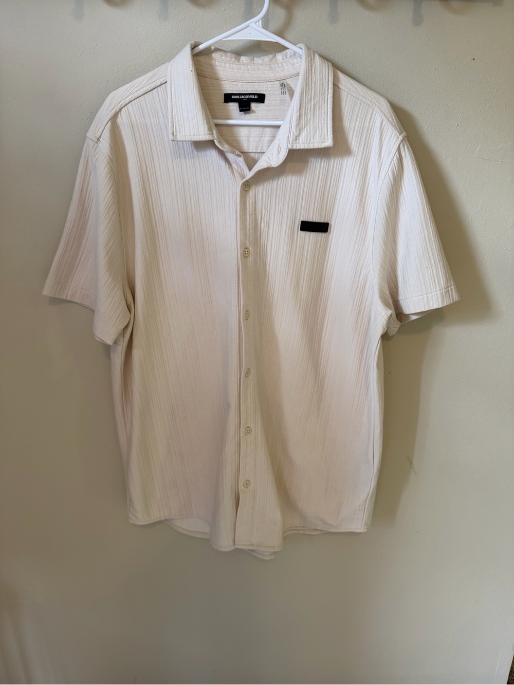 🤍 Karl Lagerfeld Cream Button-Down Shirt Size XL